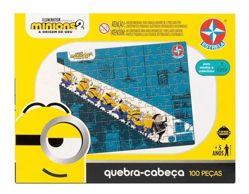 Quebra Cabeça Puzzle Infantil Minions 100 Peças Estrela