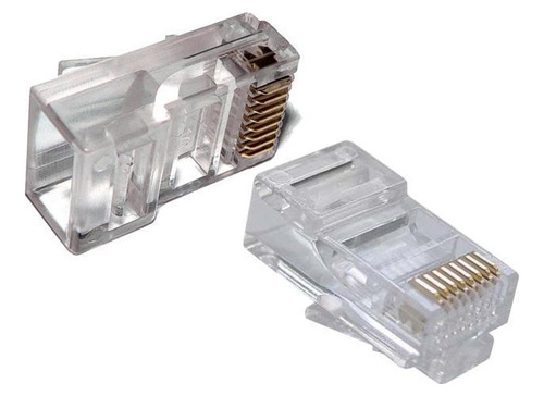 Plug Conector Rj45 Macho Cat 5e 8 Vias Crimpar 100 Unidades