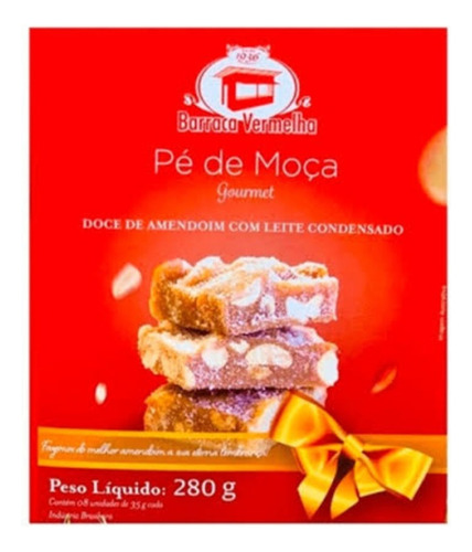 Pe De Moça Gourmet Doce Amendoim Barraca Vermelha Cx 8unid