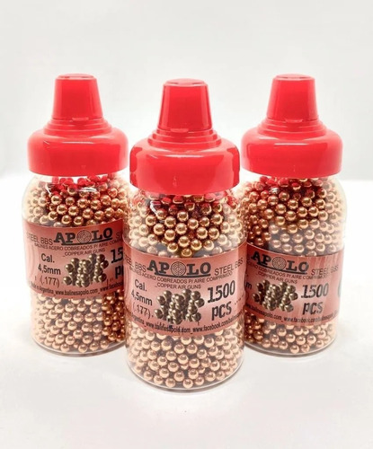 Imagen 2 de 4 de Balines Apolo Acero Cobreados Bbs 4.5 1500 U Co2 El Jabali