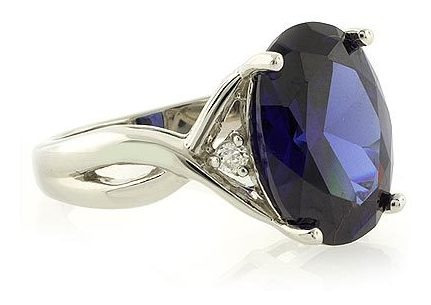 Magnifico Anillo De Plata Con Zafiro Azul