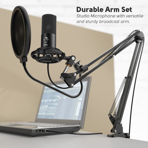 Micrófono Usb Fifine T669 Condensador Soporte De Brazo