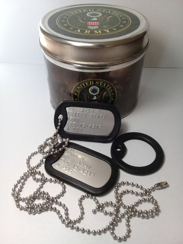 Imagen 5 de 8 de Chapas Dog Tags De Identificacion Militar Originales Militar