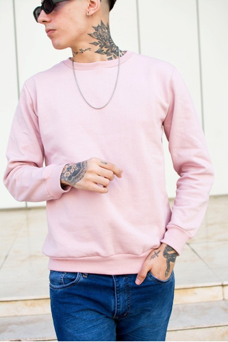 Imagen 3 de 3 de Buzo Clásico Liso Frisado Sweater Cuello Redondo - Proactiva