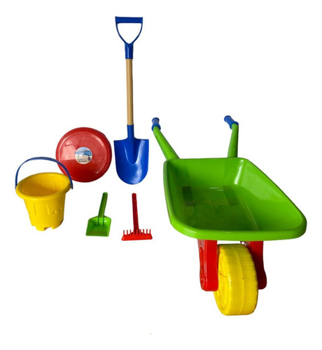 Set Carretilla Infantil Grande Playera + Accesorios Juguetes