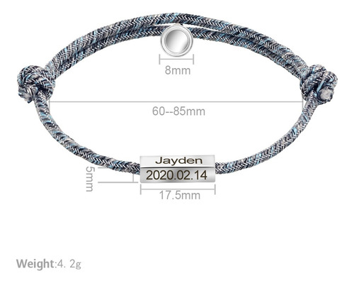 Pulsera Magnética Personalizada Con Nombre Para Pareja