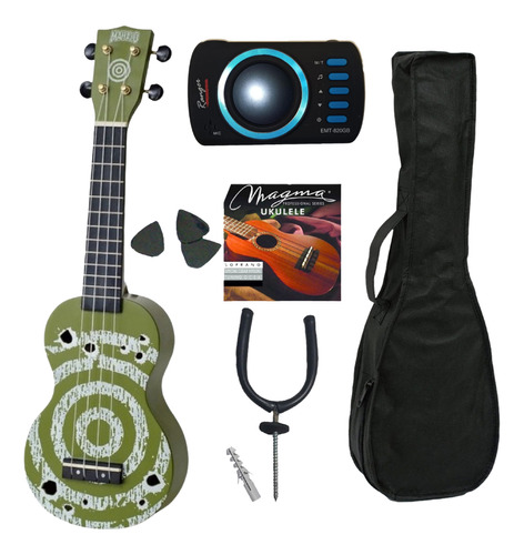 Combo Ukelele Soporte Funda Encordado Afinador Nin# Salem% P