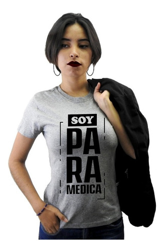 Camiseta De Mujer Paramedica Innovadora Gris Cleen Alexer