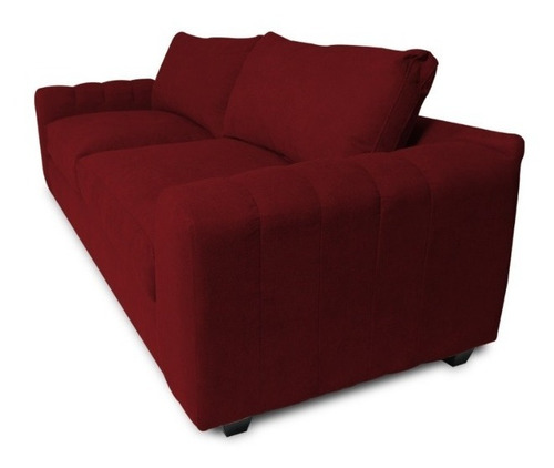 Sofá Briana 3 Cuerpos Chenille Tipo Lino Rojo