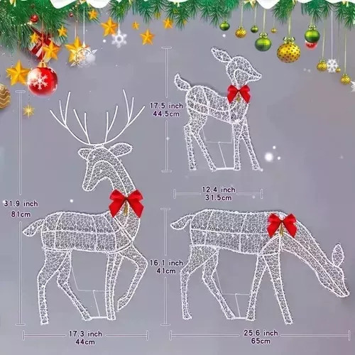 Decoração De Rena De Natal Cb Iluminada Por Veedos