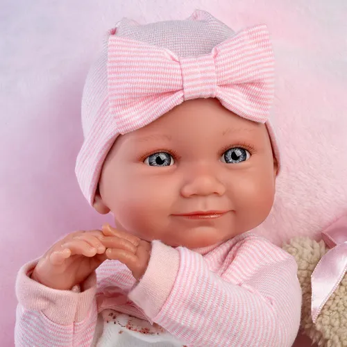 Muñeca Llorens Lloron Nico Recién Nacido Cama Gris Mama Papa
