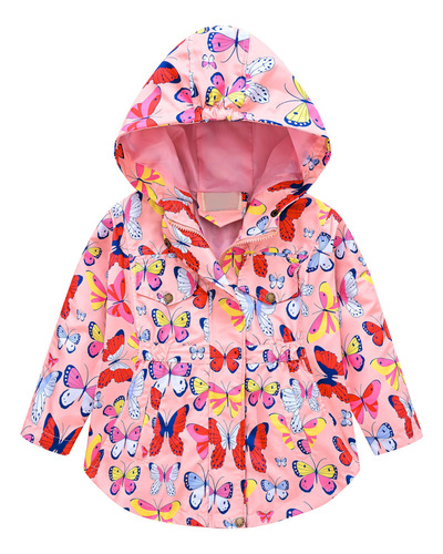 Chaqueta A Prueba De Viento Con Estampado Lindo Para Niñas,