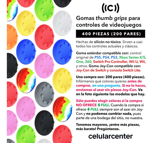 Paquete De 400 Gomas Silicón Para Palanca Ps5 Ps4 Xbox X S
