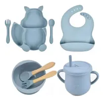 Comprar Set De Alimentación Para Bebe 9 Piezas, Platos De Silicona