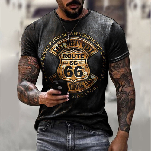 2024 Camisetas Estampadas En 3d For Hombre Retro America