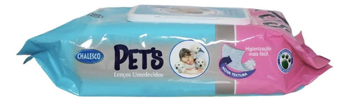 Lenços Umedecidos Pet Cães Gatos C/ 80 Toalhas Chalesco