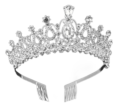 (j) Corona De Cristal Completa Con Peine De Fijación Para Bo