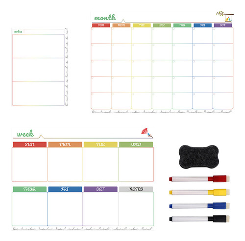1 Conjunto De Placa Magnética De Geladeira Com Calendário Ap