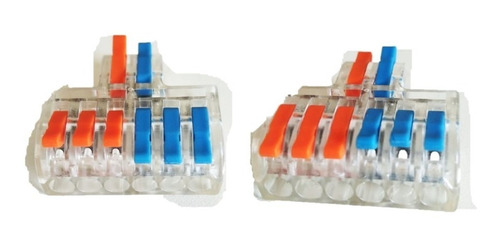 Imagem 1 de 8 de 5 Conector Emenda Derivação 2x6 Fio Alavanca Tipo Wago Df42