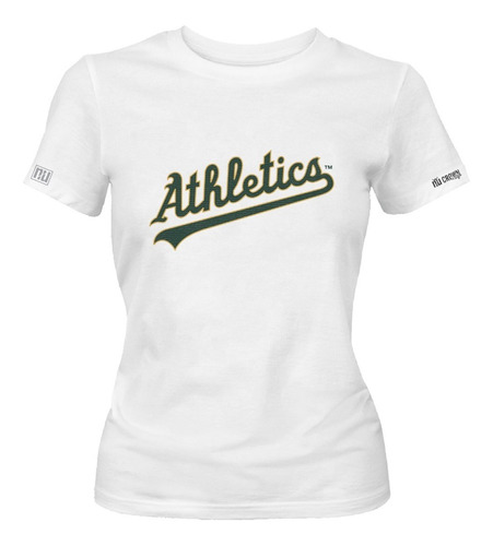 Camiseta Oakland Athletics Logo Nombre Beisbol Mujer Idk