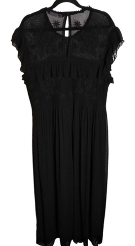 Imagen 2 de 7 de Vestido Zara Largo Con Voladitos Talle M Nuevo