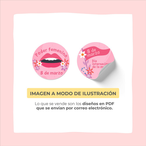 Stickers Imprimibles - Diseños - Plantillas Dia De La Mujer