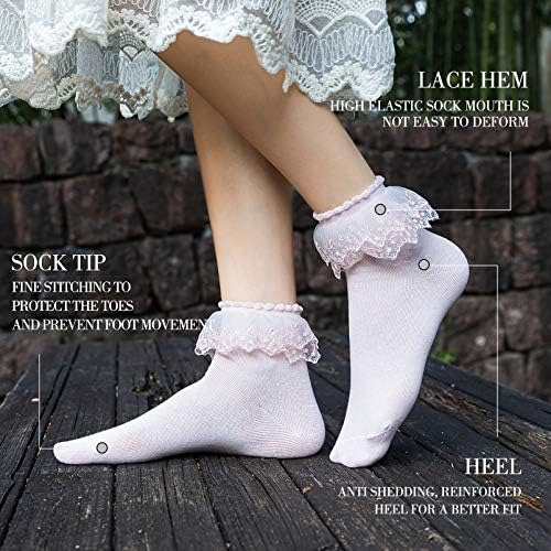 Semoholli Calcetines Tobilleros De Encaje Para Mujer Calceti
