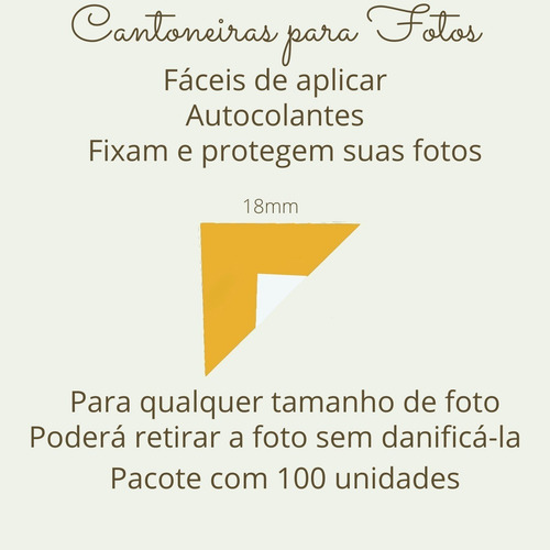 Imagem 3 de 3 de Cantoneira Para Fotos Scrap Book Autocolantes De Papel Prata