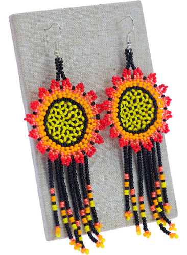 3 Pares De Aretes Colgante De Girasol Fleco