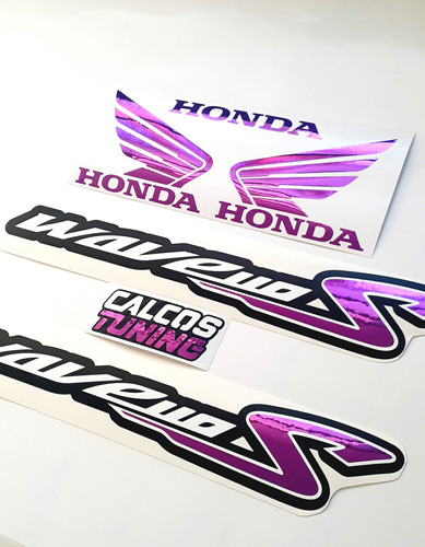 Kit Calcos Honda Wave 110s Premium. Colores Cromados