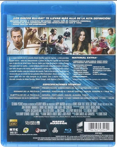 No Te Metas Con Zohan Adam Sandler Película Blu-ray