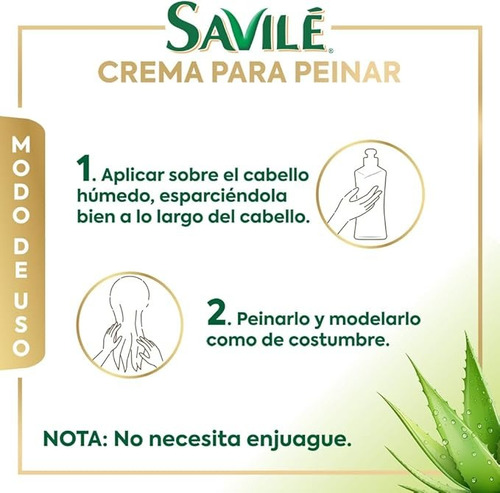 3 Crema Para Peinar Savilé Almendra Rizos Hidratados 300ml