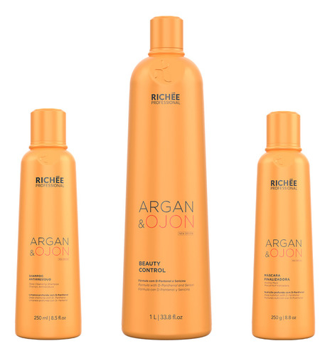 Richée Argan e Ojon Kit Escova Defrizante Promocional Ganhe Shampoo e Máscara