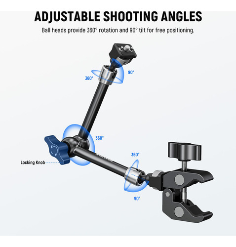 Soporte De Brazo Articulado Con Abrazadera Neewer 1/4 Y 3/8