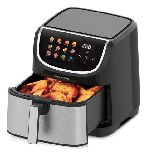 Freidora De Aire Ken Brown KBAF-9000 9 Ltr Digital Touch 12 Programas de Cocción 1800W Temporizador de 60 min Cuerpo Frontal de Acero Inox