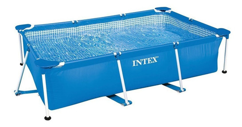 Piscina estructural rectangular Intex 28270 con capacidad de 1662 litros de 220cm de largo x 150cm de ancho de 150cm de diámetro azul diseño mosaico