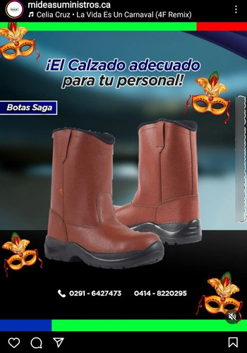 Bota De Seguridad Media Caña  Marca Saga Modelo 3043