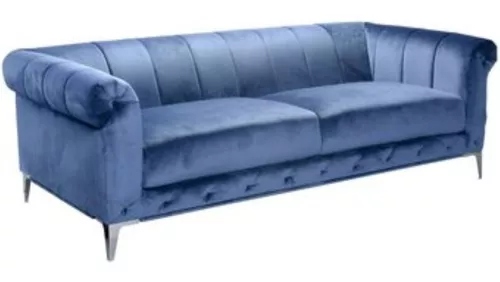 Sofa Olga 3 Cuerpos Azul Homy | Cuotas sin interés