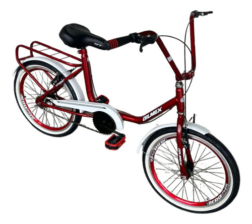 Bicicleta Aro 20 Tipo Monareta Antiga Retrô Aero + Capacete Cor Vermelho Tamanho Do Quadro Único