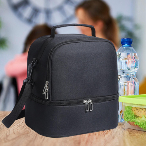 D Bolsa De Almuerzo Aislada De Dos Pisos, Con Correa De