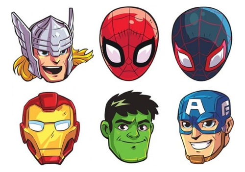 Antifaces Mascaras Super Heroes X 20 U Personaje Cotillon