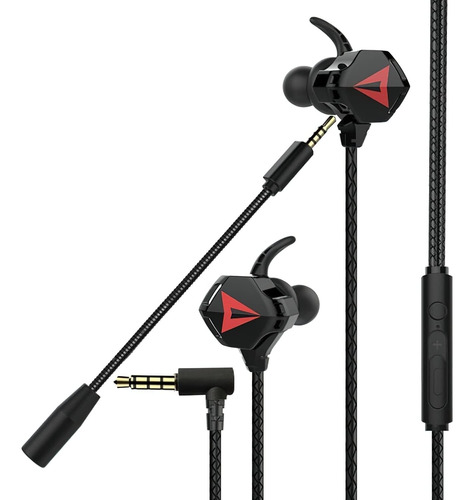 Audífonos Gaming Inear, Auriculares Gaming Con Cable, Con Mi Negro