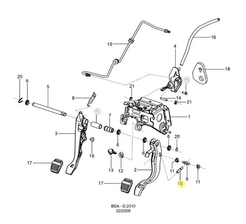 Perno Mando Freno Embrague Ford Ka