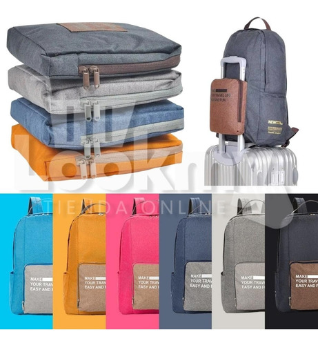 Imagen 9 de 10 de Mochila Plegable Organizador Viaje Impermeable Equipaje Mano