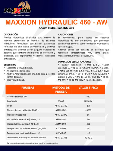 Aceite Hidráulico Iso 460 C19l