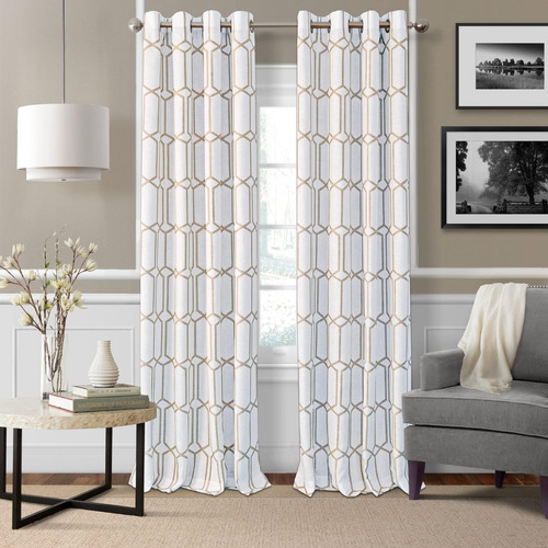 Elrene Home Fashions Kaiden Cortina De Ventana Geométrica Pa