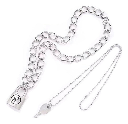 Collar Con Candado Y Cadena De Sid Vicious 'r' Con Colgante