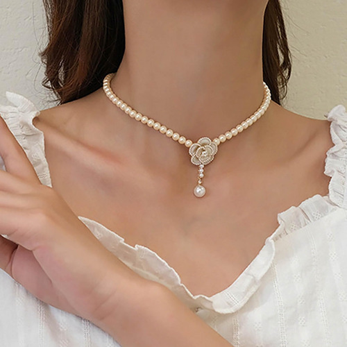 Gargantilla De Perlas Bohemias Collar Con Colgante De Flores