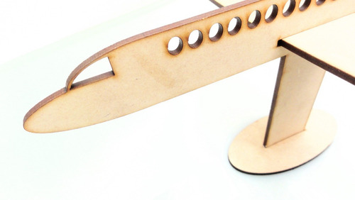 Imagen 7 de 7 de Avión Souvenir Con Base - Mdf / Fibrofacil