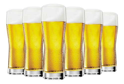 Conjunto De Copos De Vidro Grande Para Cerveja 340ml 6pcs Cor Tansparente